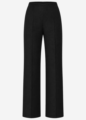 Straight-leg trousers with pressed creases - black