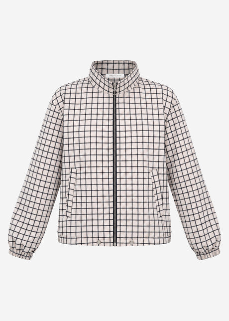 Blousonjacke mit Karomuster - greige