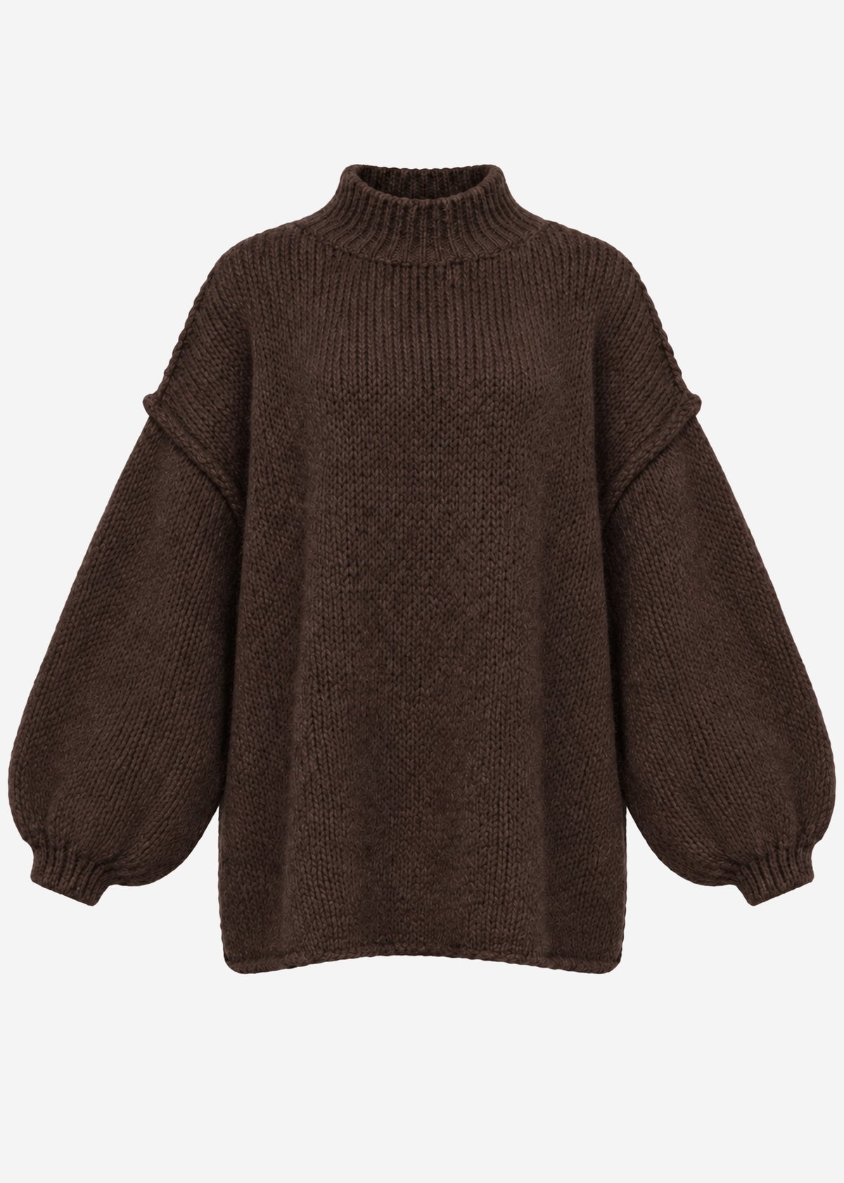 Oversized chunky knit jumper - brown