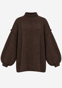 Oversized chunky knit jumper - brown