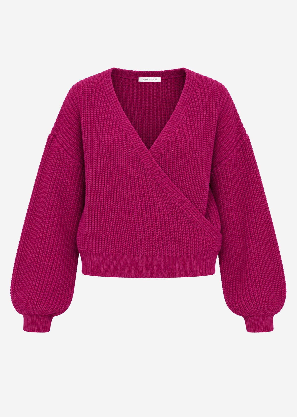 Pullover mit Wickeloptik - beere