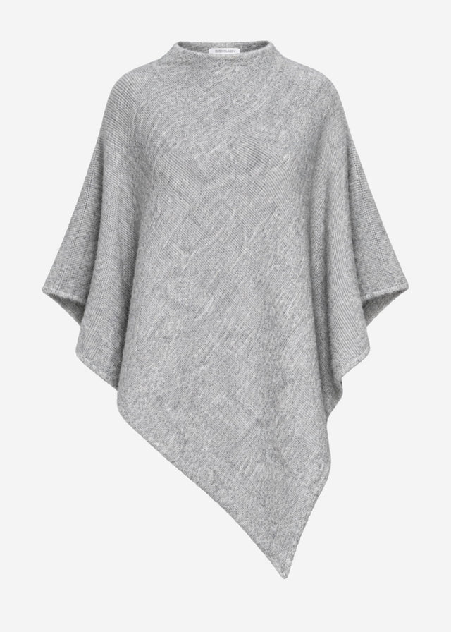 Poncho mit Wollanteil - grau