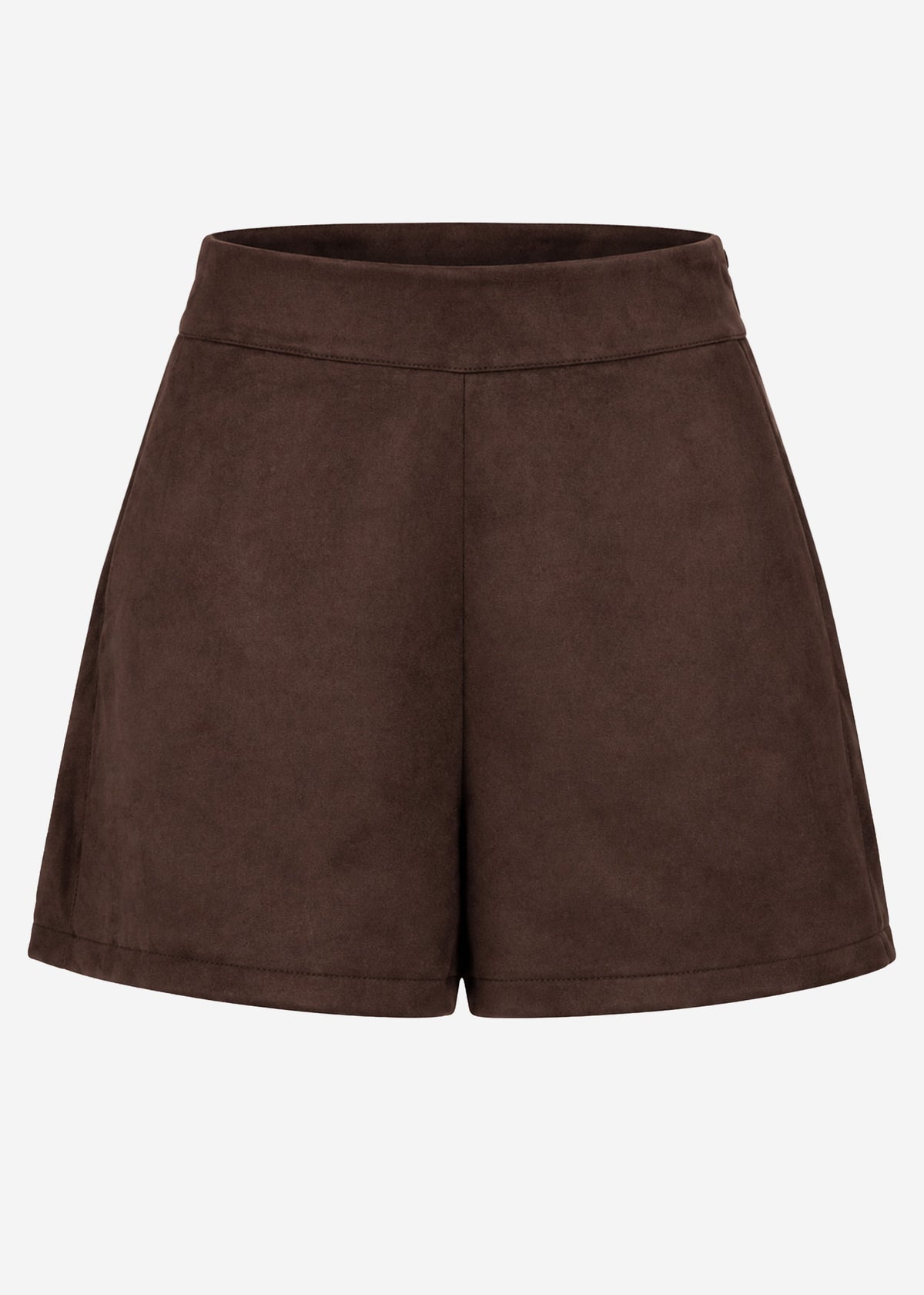Faux suede shorts - dark brown