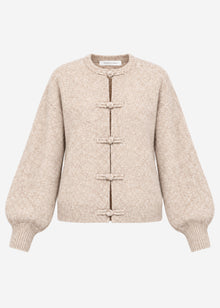 Strickjacke mit Knebelverschluss - beige