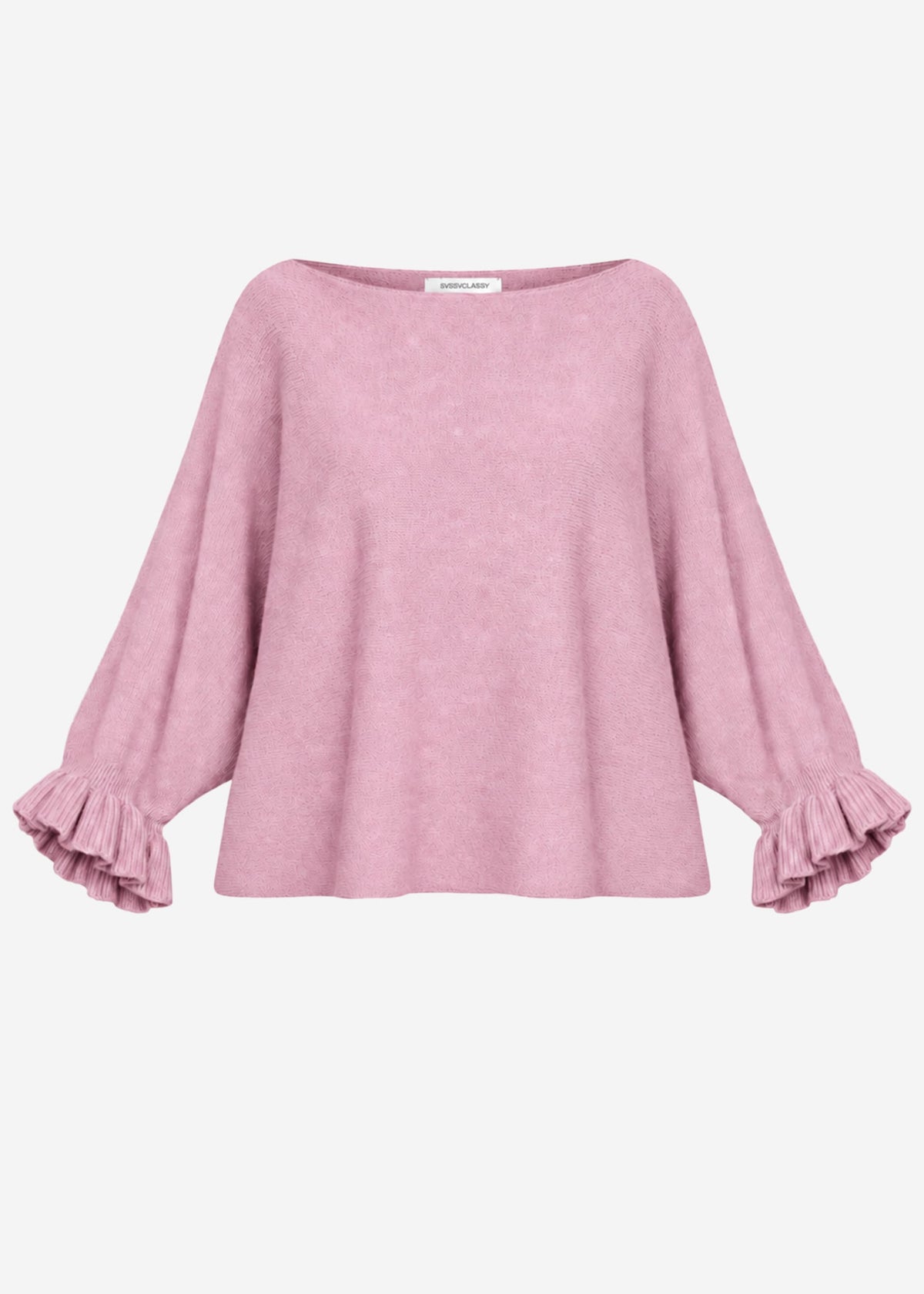 Oversize Pullover mit U-Boot Ausschnitt - altrosa