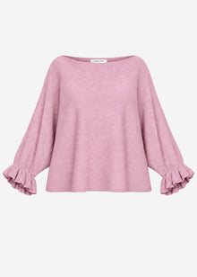 Oversize Pullover mit U-Boot Ausschnitt - altrosa