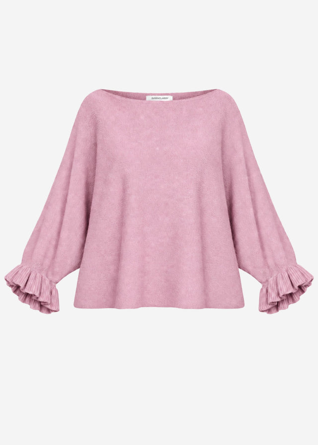 Oversized jumper with boat neck - dusty rose