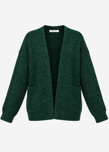 Knit cardigan with pockets - dark green