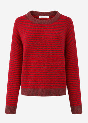 Striped jumper - burgundy