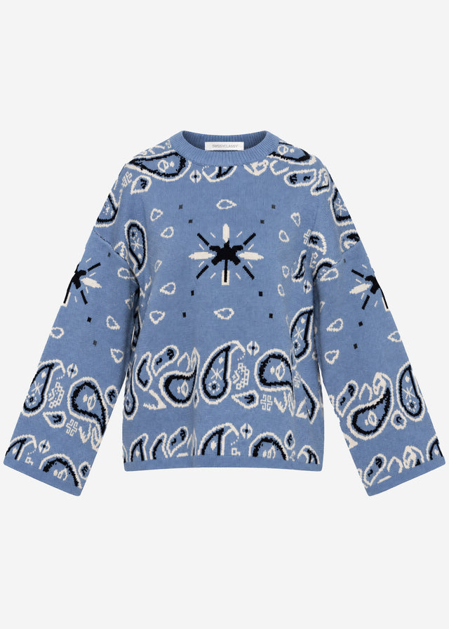 Pullover mit Bandana-Print - blau