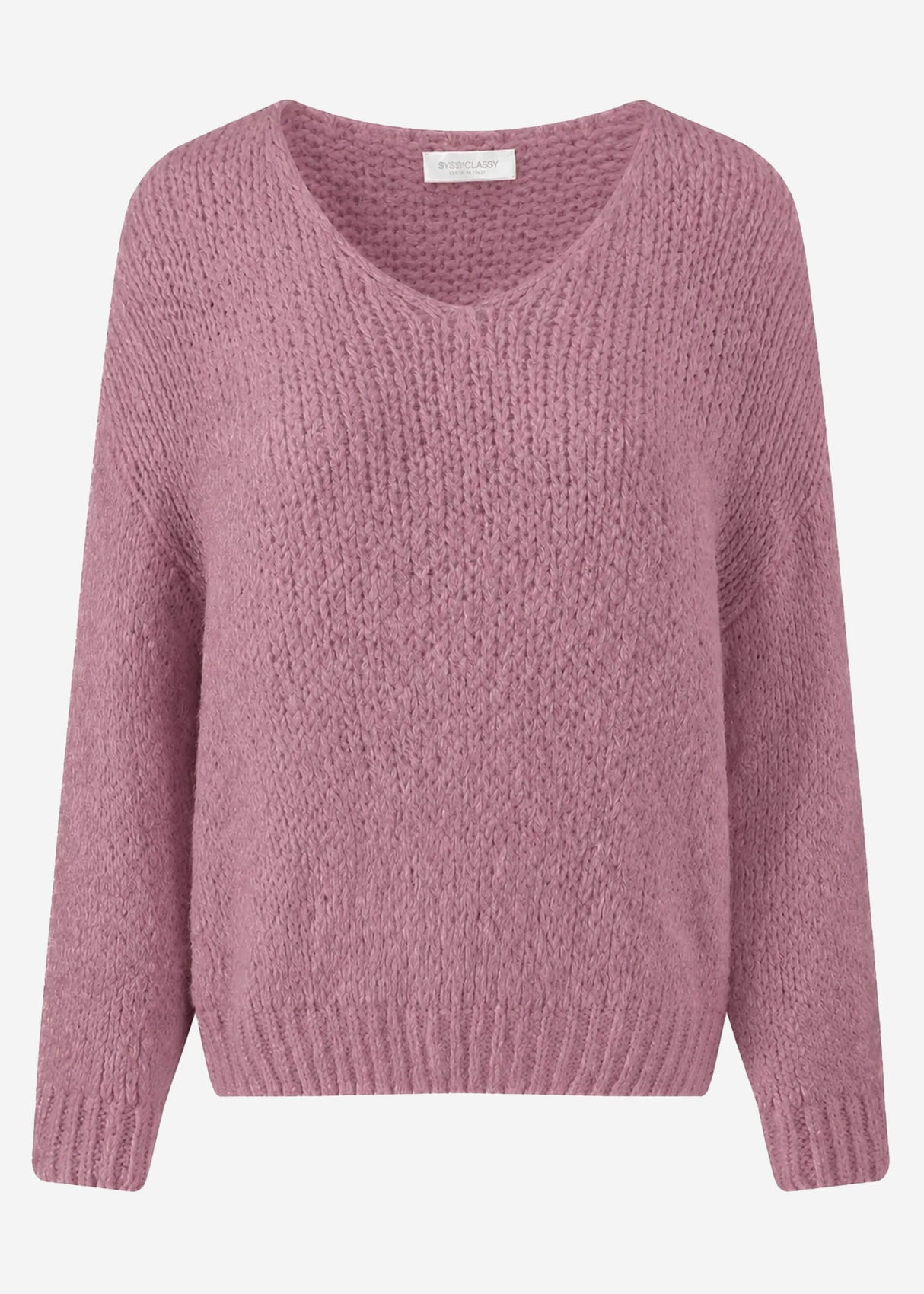 Oversize Pullover mit V-Ausschnitt - altrosa