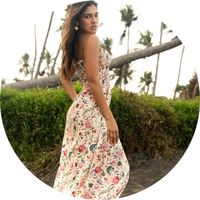 Women's white maxi dress with floral print and strapless design – Dresses by SASSYCLASSY
