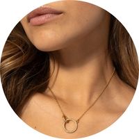 Women's gold necklace with a round pendant on a delicate chain – gold necklace by SASSYCLASSY