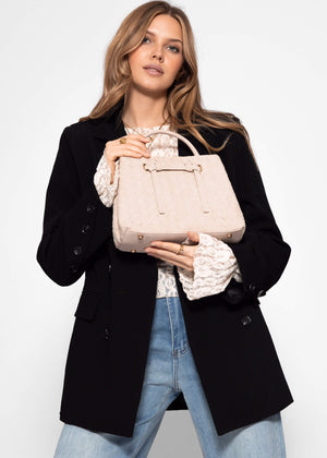 Woven handbag - greige