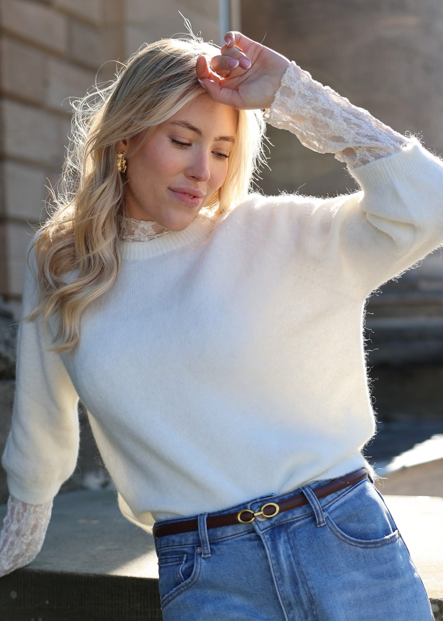 Knitted top - off-white – SASSYCLASSY