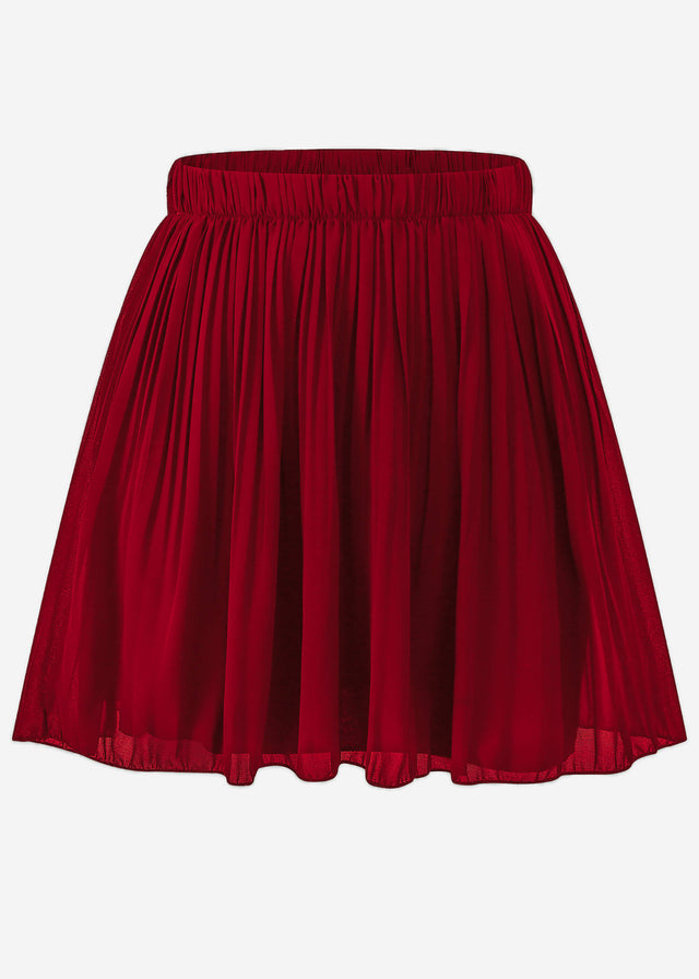 Plissée-Rock aus Chiffon - bordeaux