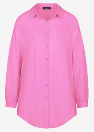 Musselin Bluse oversize, pink