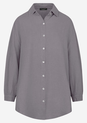 Musselin Bluse oversize, taupe