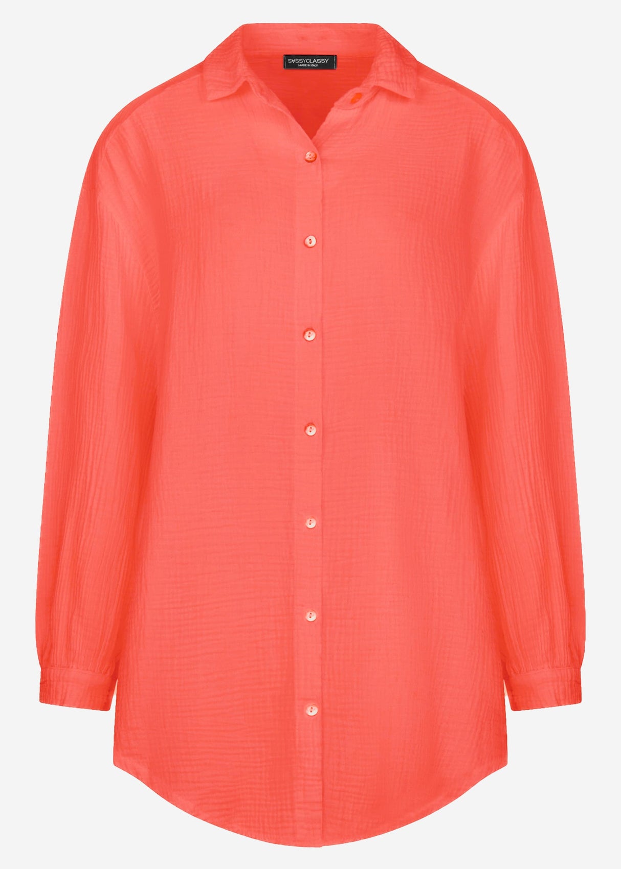Musselin Bluse oversize, koralle