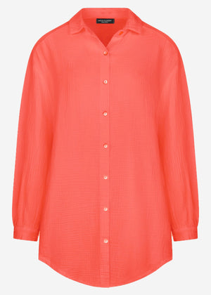 Musselin Bluse oversize, koralle