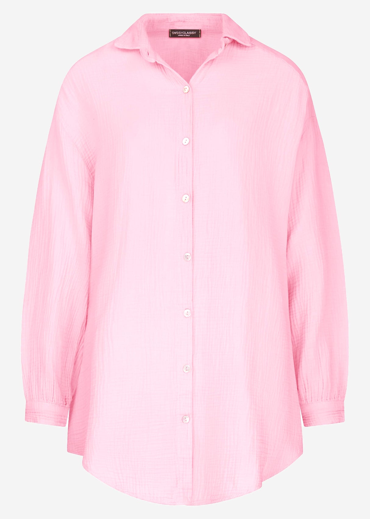 Musselin Bluse oversize - babyrosa