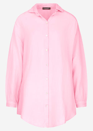 Musselin Bluse oversize - babyrosa