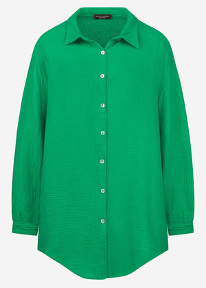 Musselin Bluse oversize, grün
