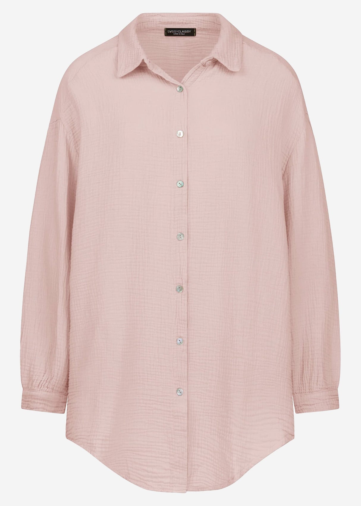 Musselin Bluse oversize, puderrosa
