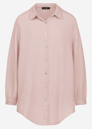 Musselin Bluse oversize, puderrosa