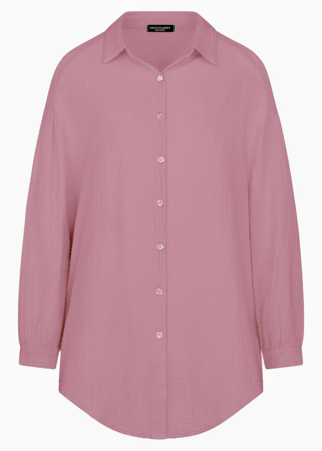 Musselin Bluse oversize - altrosa