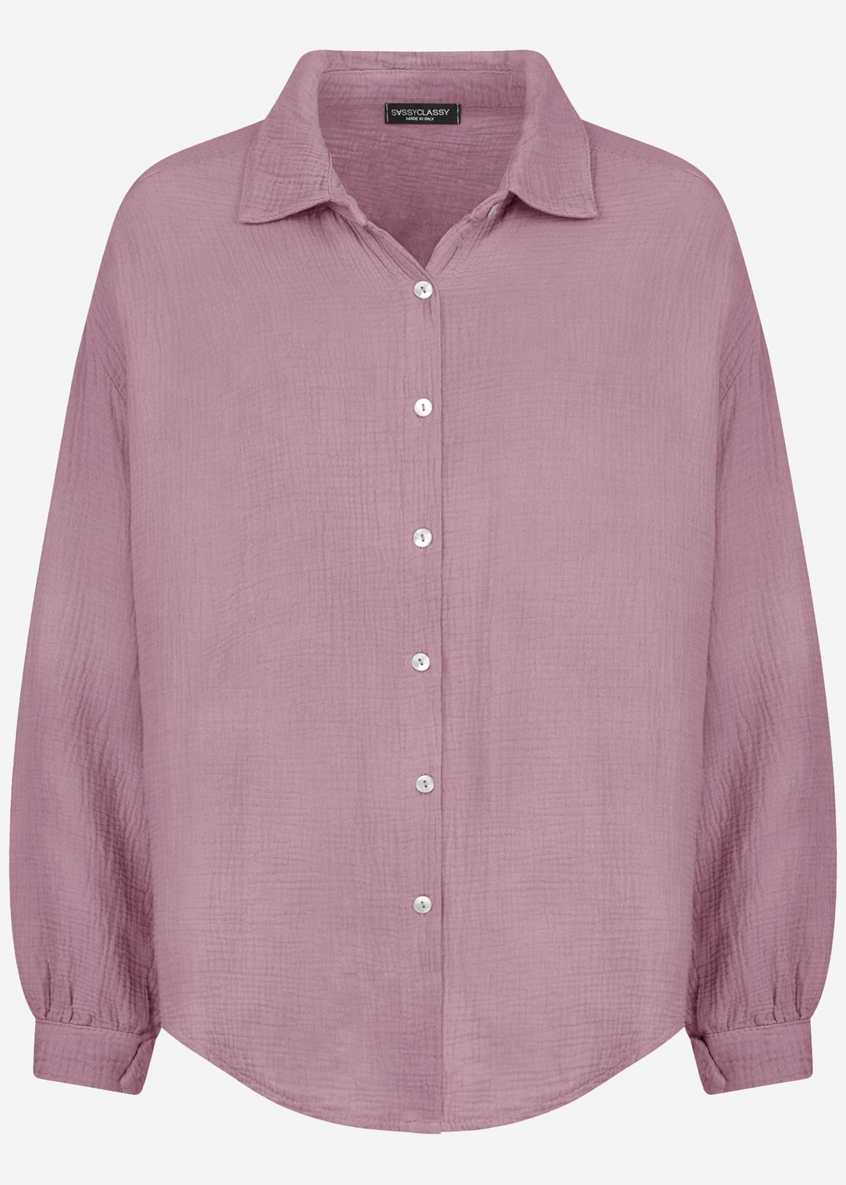 Musselin Bluse oversize, kurz, violett