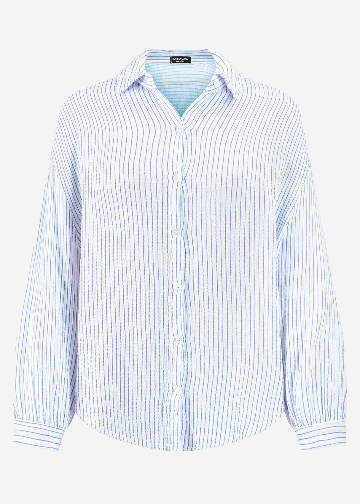 Striped muslin blouse - off-white-blue