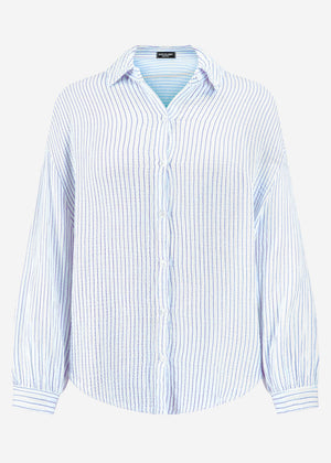 Striped muslin blouse - off-white-blue
