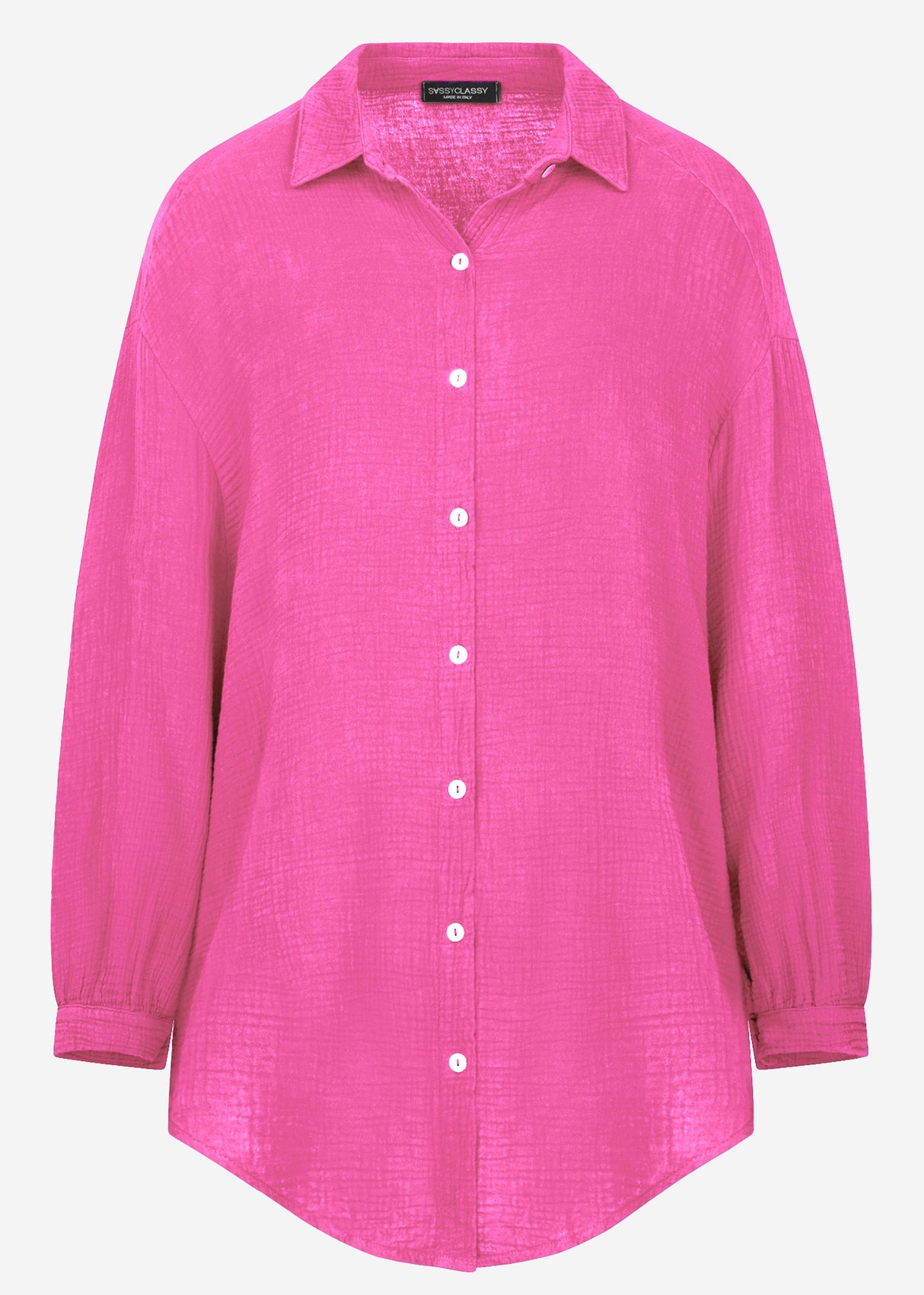 Muslin blouse oversize, orchid