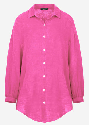 Muslin blouse oversize, orchid
