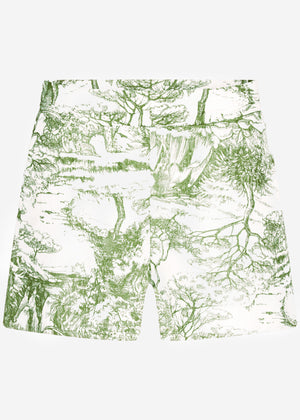 Musselin Shorts mit Print, khaki