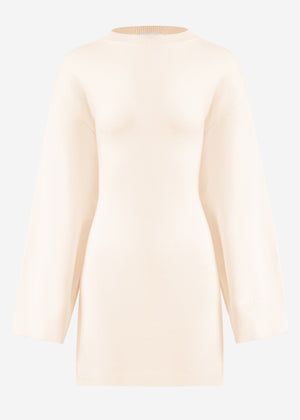 Oversize sweater with side slits - offwhite