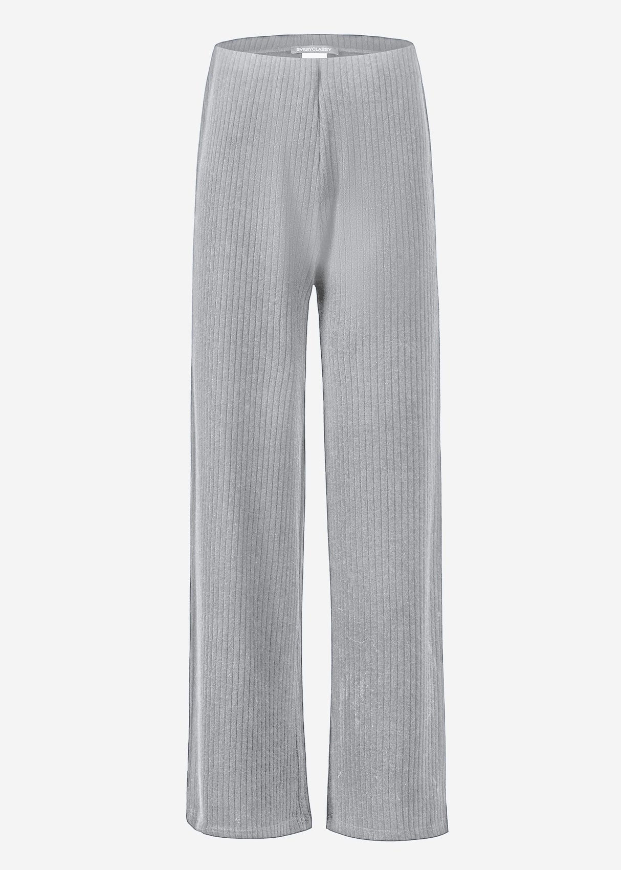 Ribbed wide-leg trousers - grey