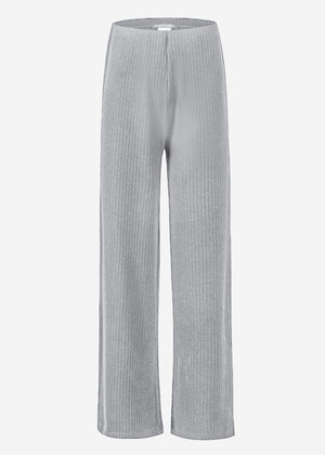 Ribbed wide-leg trousers - grey