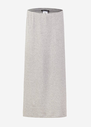 Ribbed midi-length skirt - grey