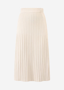 Pleated maxi knit skirt - off-white