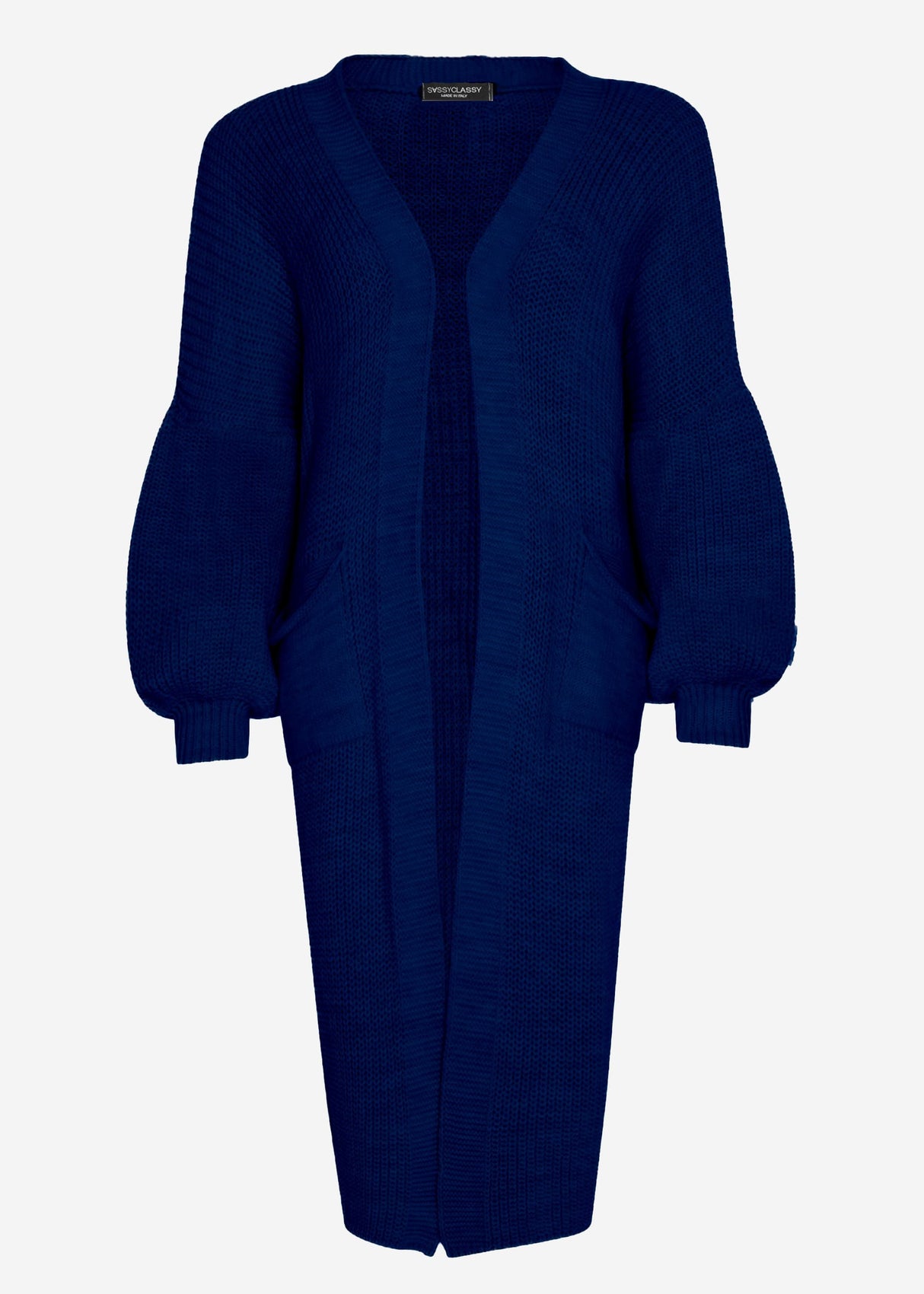Long super soft cardigan with pockets - dark blue