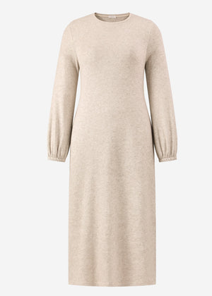 Super soft jersey dress in midi length - taupe
