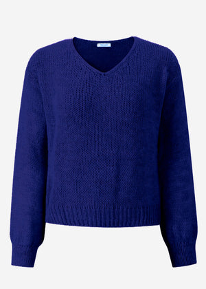Pullover mit V-Ausschnitt - royalblau