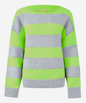 Sweater with block stripes - green-grey