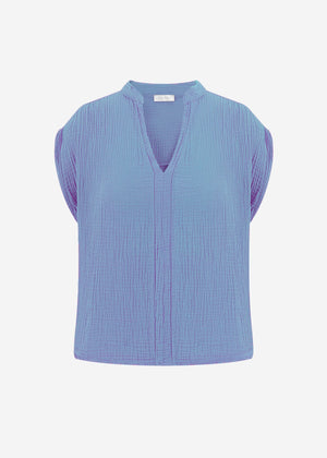 Musselin Shirt - jeansblau