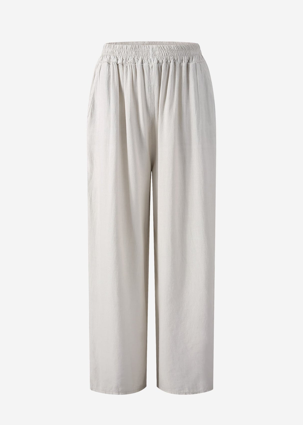 Casual linen trousers - greige