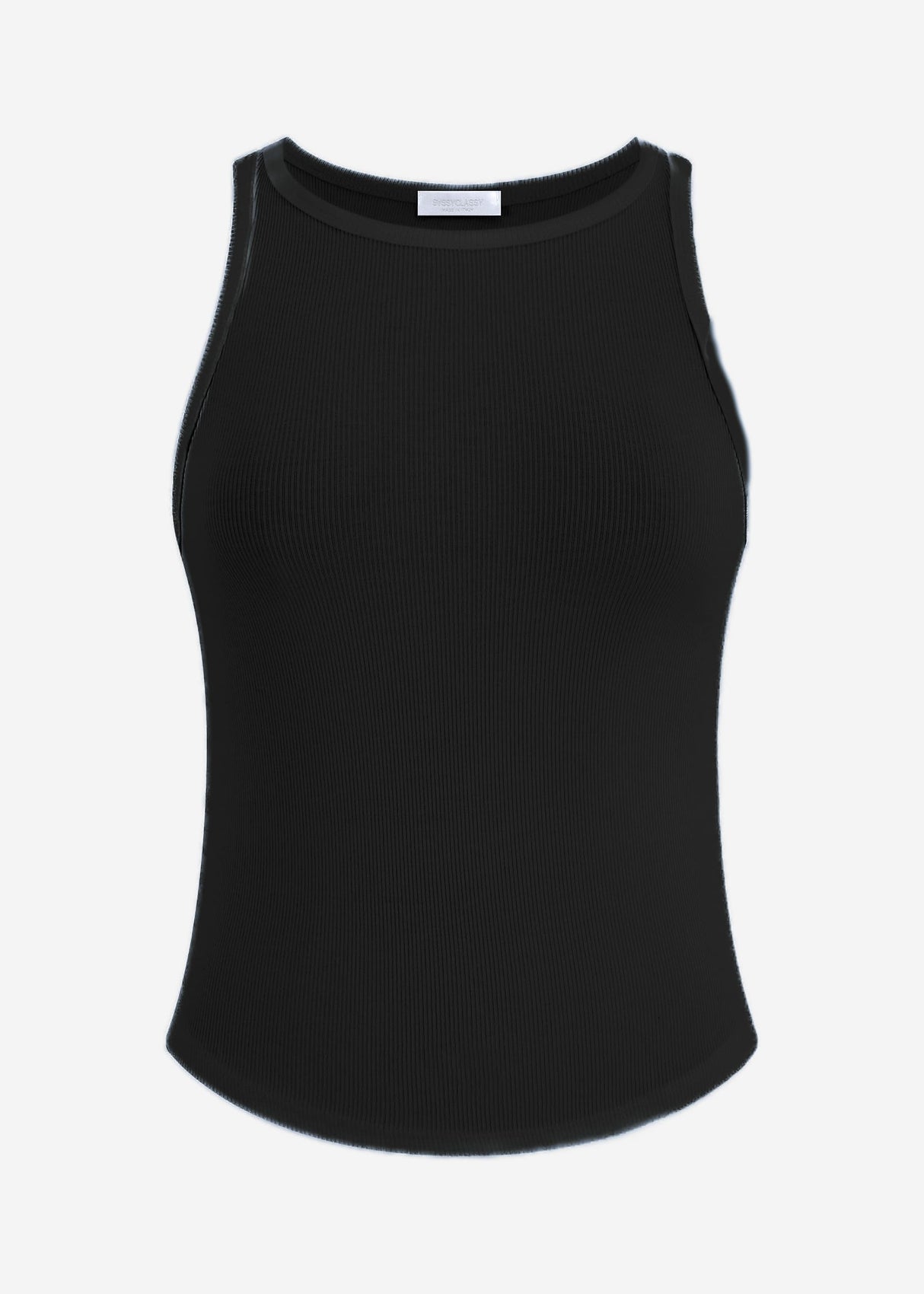 Geripptes Tank Top - schwarz