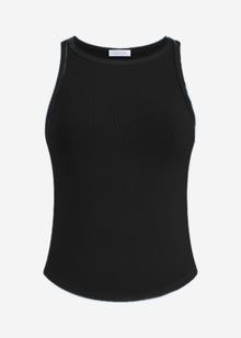 Geripptes Tank Top - schwarz