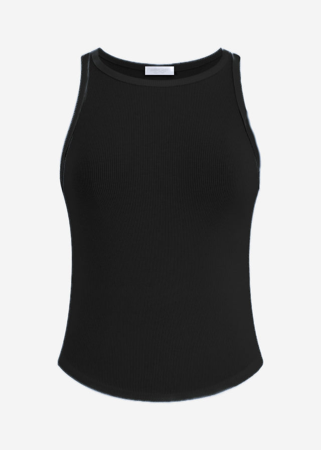Geripptes Tank Top - schwarz